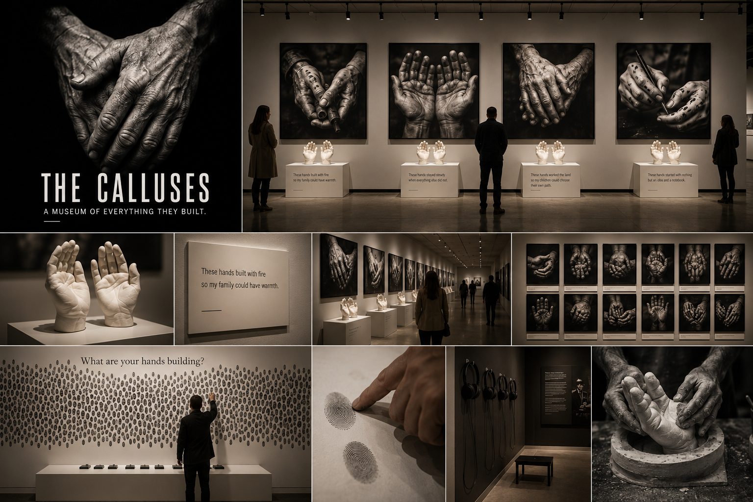 Creative board showing the campaign's photography and gallery treatment